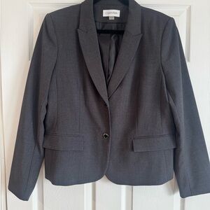 Calvin Klein Women's Charcoal Gray Tailored Blazer Size 16